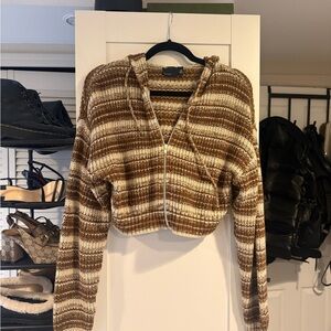 ASOS Striped Brown and Cream Women's Sweater